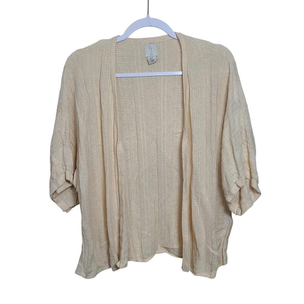 Joie Cream Linen Blend Knit Cropped Cardigan M Cottagecore Peasant Festival Boho